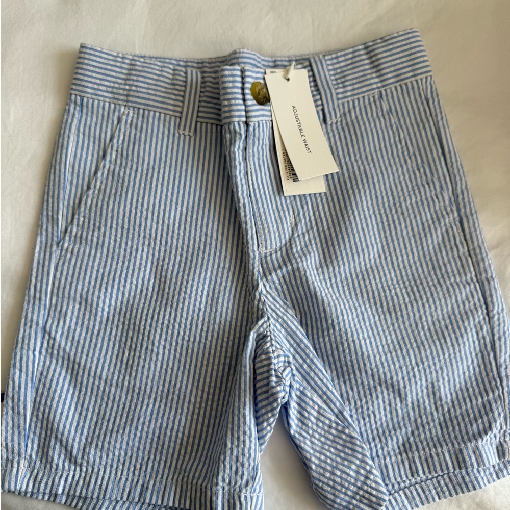 Janie and Jack Light Blue Striped Shorts